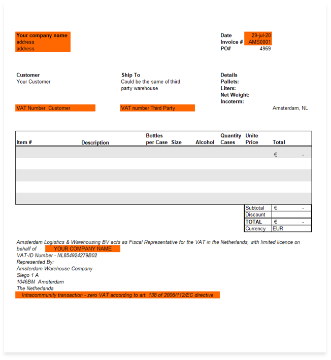 Example invoice
